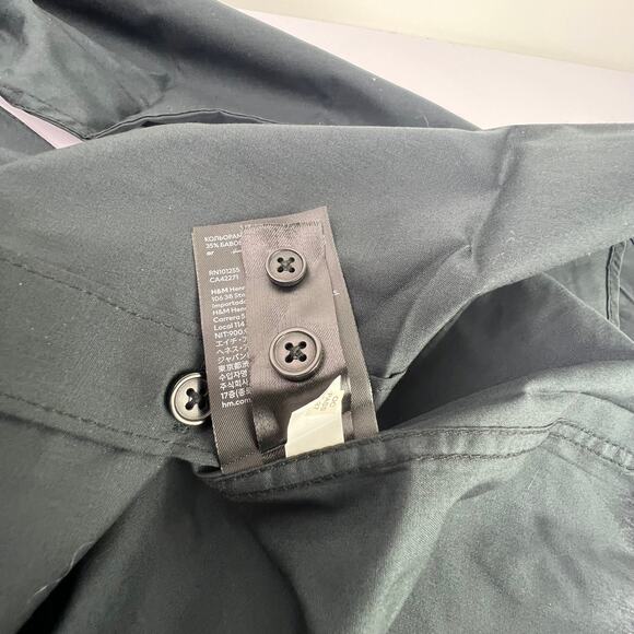H&M Men's Size Large Black Slim Fit Turndown Button Down Long Sleeve Iron Shirt - Picture 13 of 16